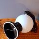 Lampe palmier en céramique 1980 vintage blanc/noir Mathias