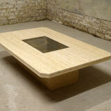 georges Mathias' large travertine coffee table, Belgium, 1970