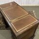 English mahogany pedestal desk with leather top from the 1950s