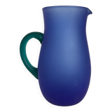 Blue glass paste pitcher