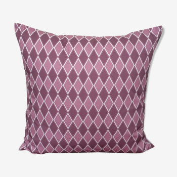 White /purple geometric cushion cover - 50 X 50