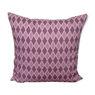 White /purple geometric cushion cover - 50 X 50