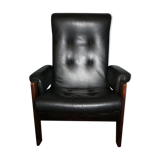 Mid century Danish leather reclining lounge chair