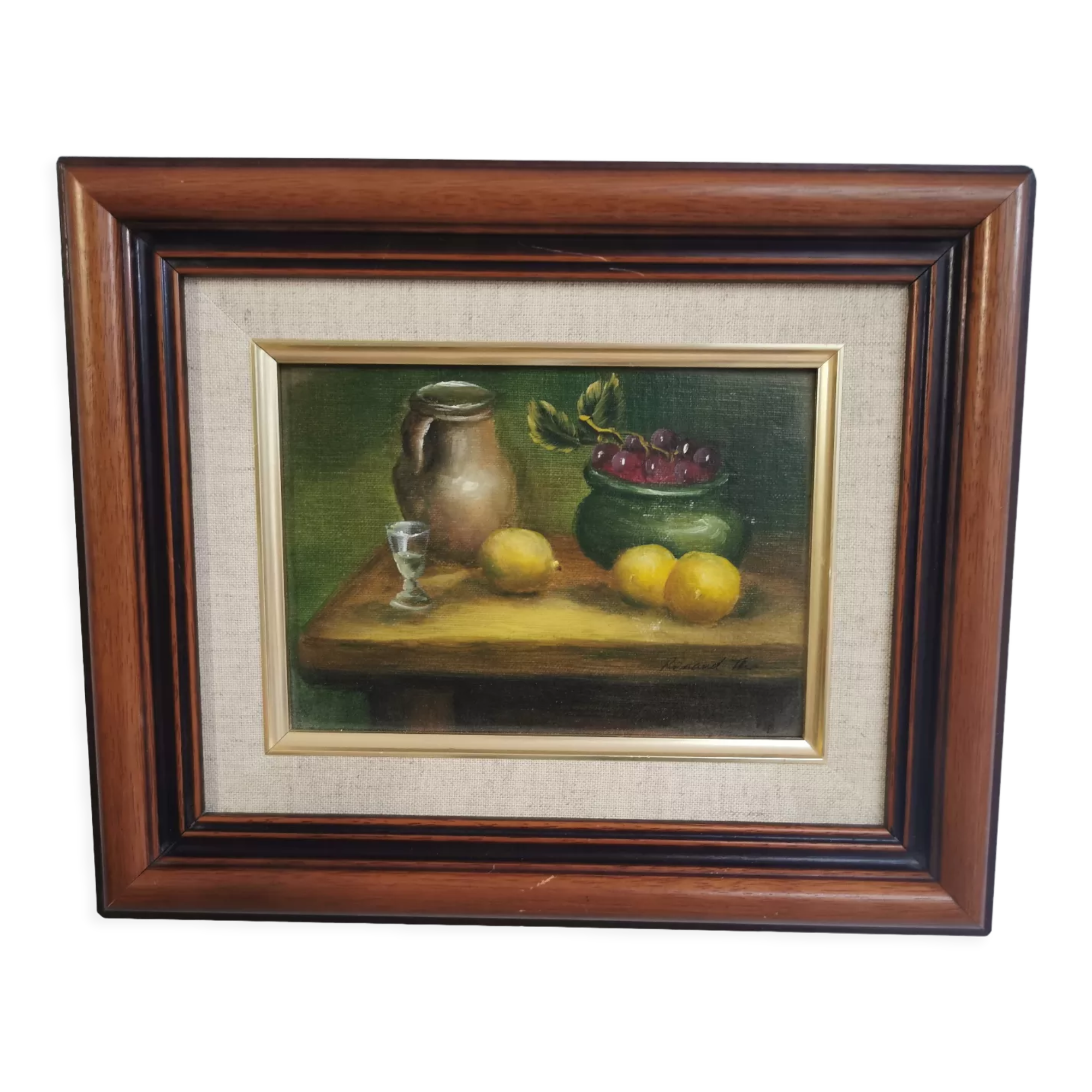 Still life, oil on panel, classic