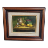 Nature morte, huile sur panneau, classique