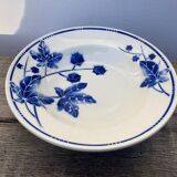 Blue earthenware salad bowl Moulin des loups