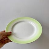 set of 6 pastel gradient light green dessert plates 40s-50s