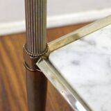 Small Regency-style side table, gold, glass & marble, 1970s.