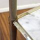 Small Regency-style side table, gold, glass & marble, 1970s.
