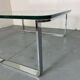 Table basse moderniste suisse en chrome, acier et verre de Strässle, années 1970