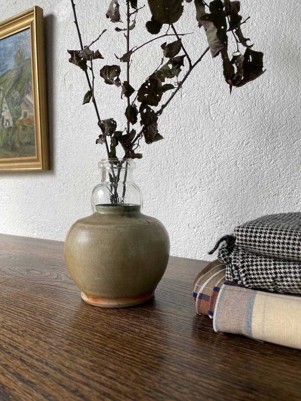 Small glazed ceramic vase