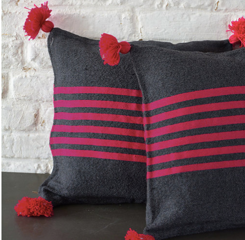Grey and pink cushion