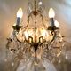 Cage chandelier 6 lights in bronze and crystal