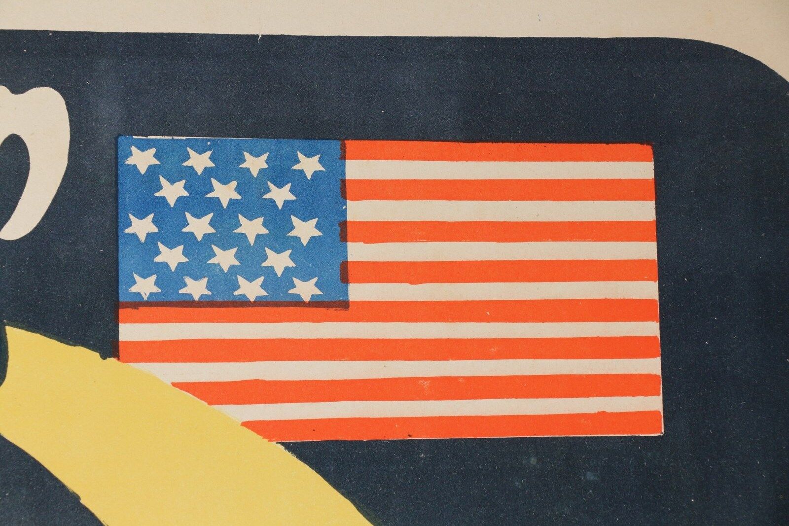 American crescent cycle bike poster signed Misti Litho Stars & Stripes lune 1898 litho