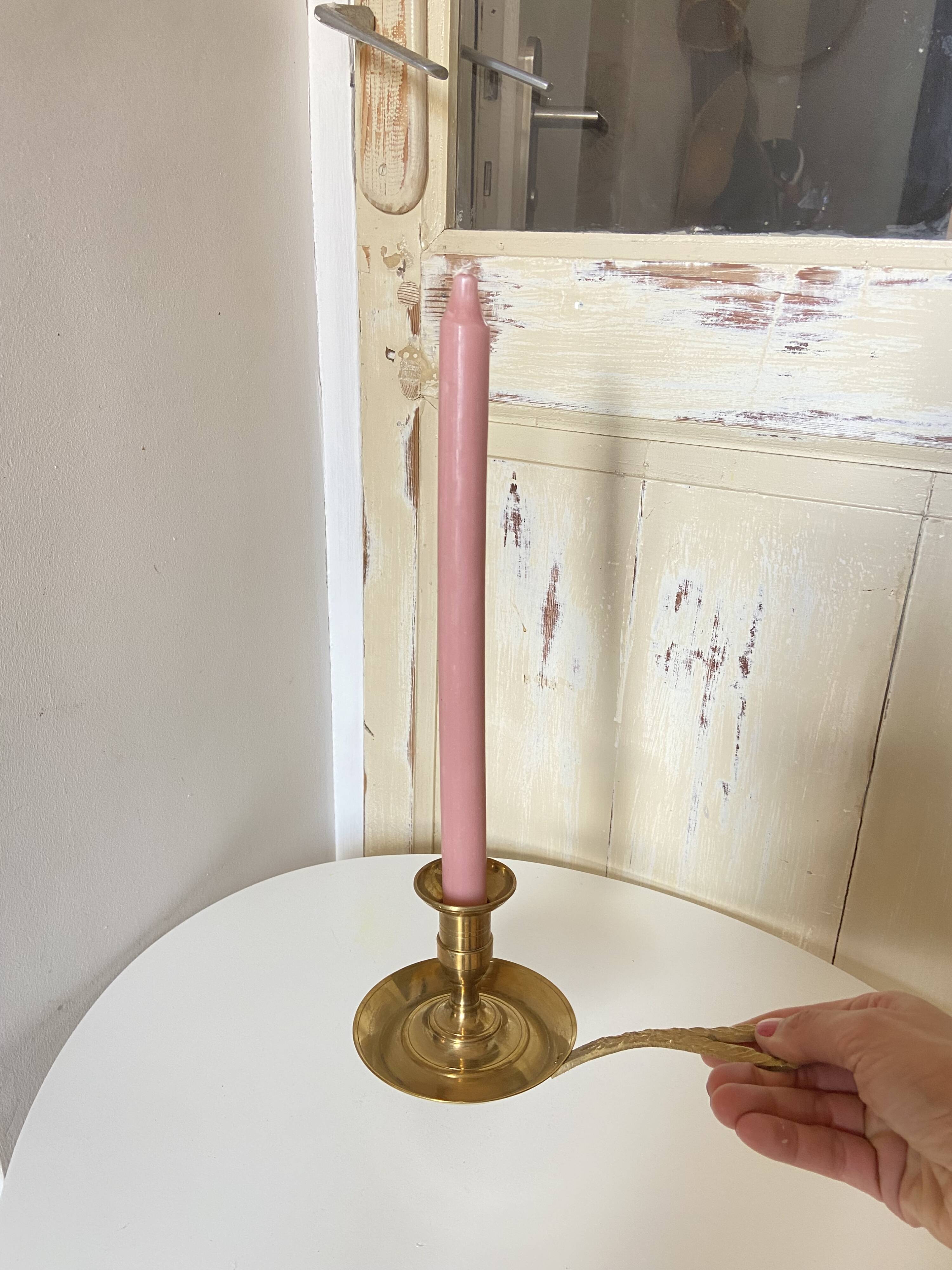 Very pretty Old Brass Candlestick - "Cell Rat" Type - Country Decoration