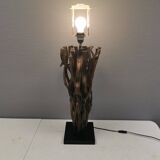 Designer table lamp/floor lamp, made from driftwood.