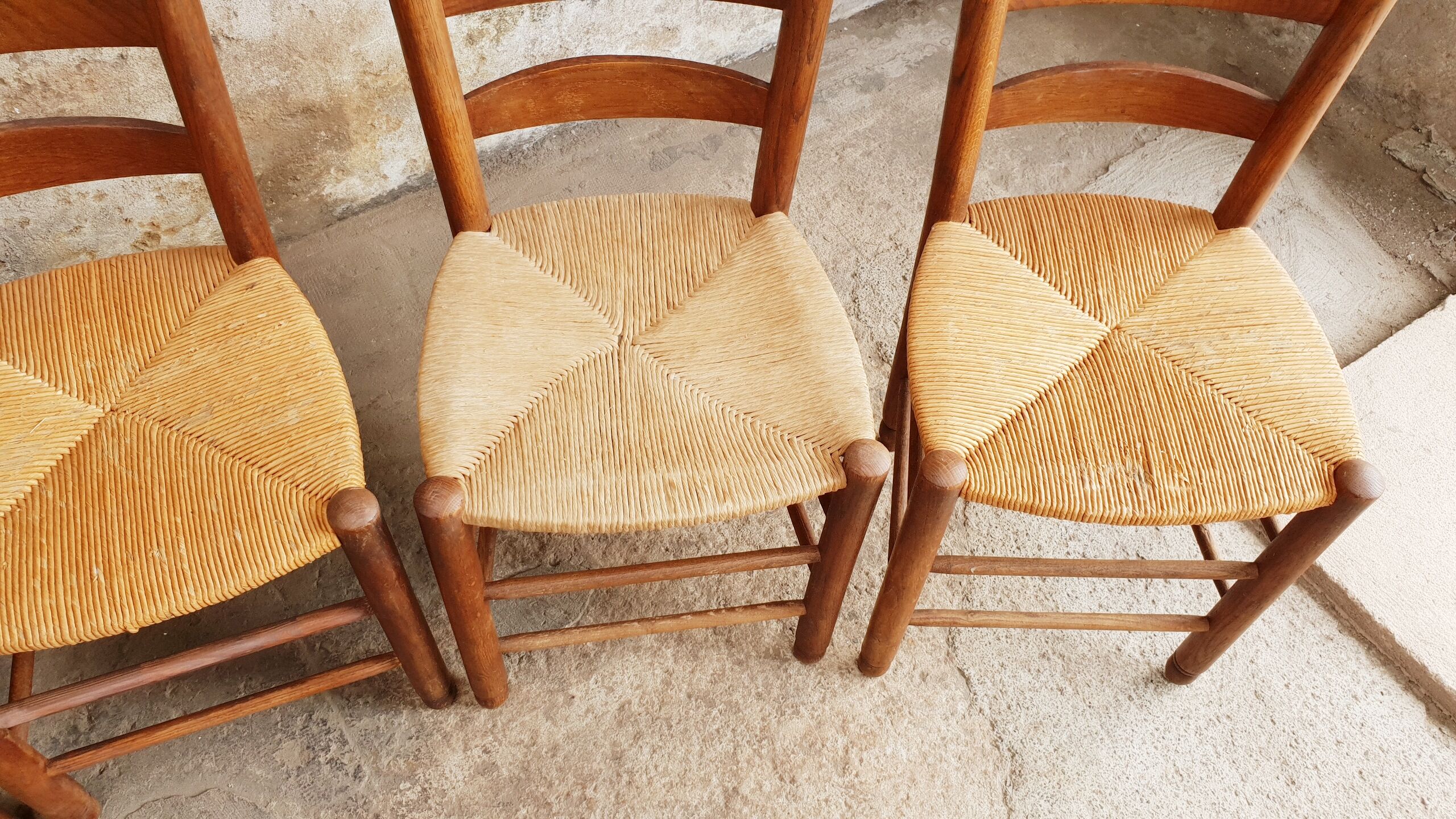 Antique chairs brutalist style