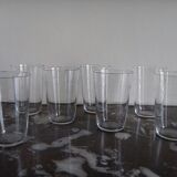 Lot of 7 glasses and 2 carafes