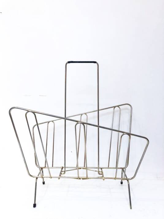 Vintage gold magazine rack, 1970