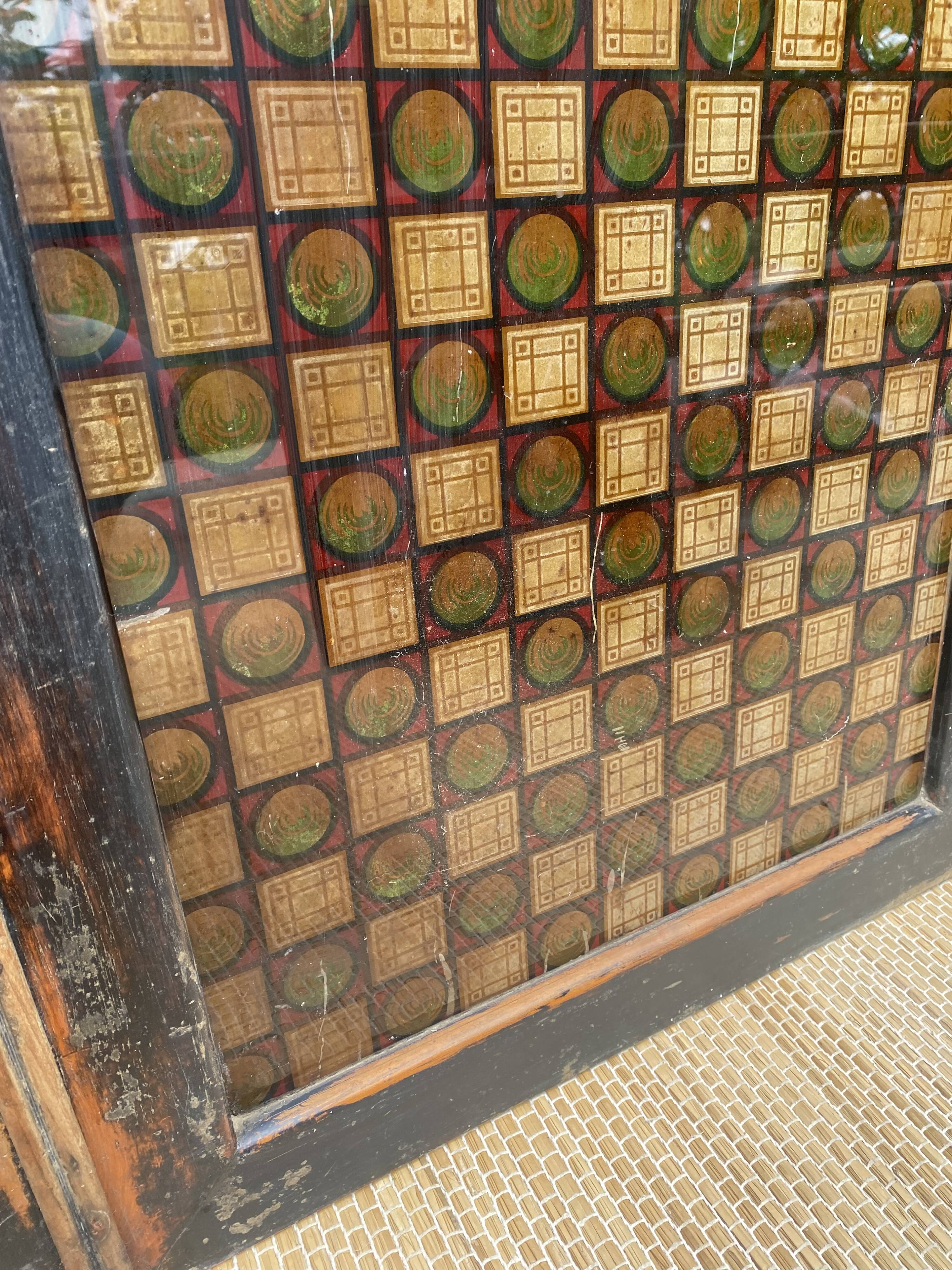 Double wood and glass closet doors