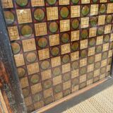 Double wood and glass closet doors