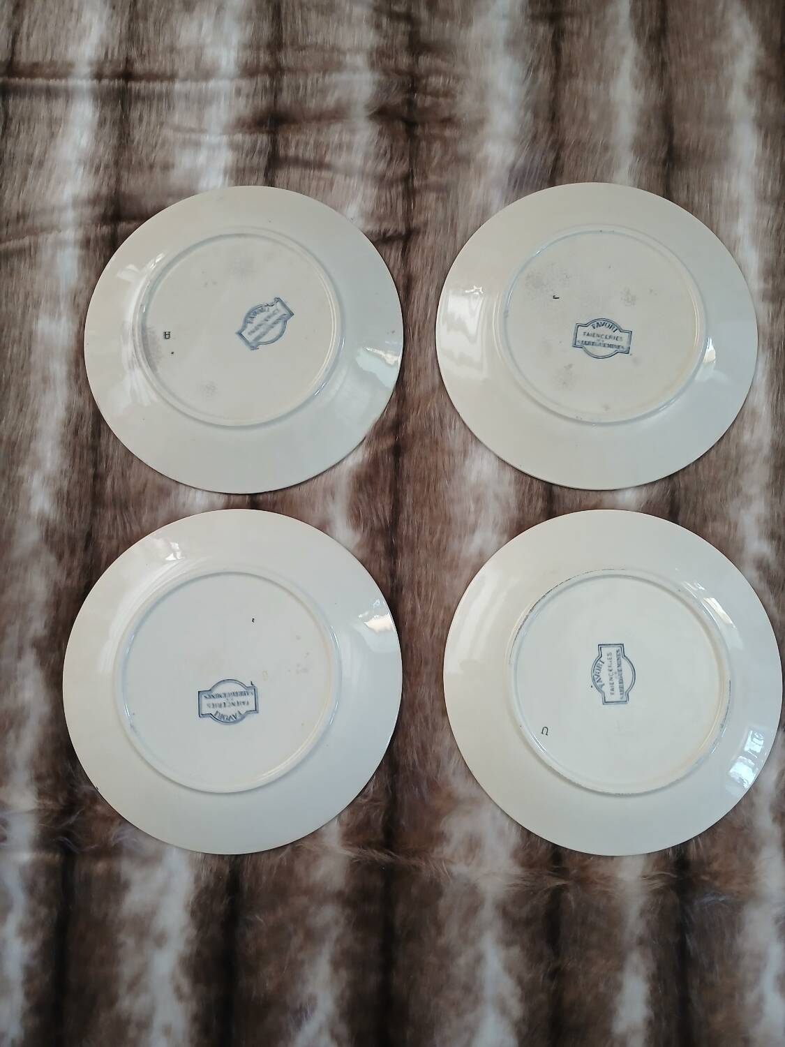 8 antique dessert plates in ironstone