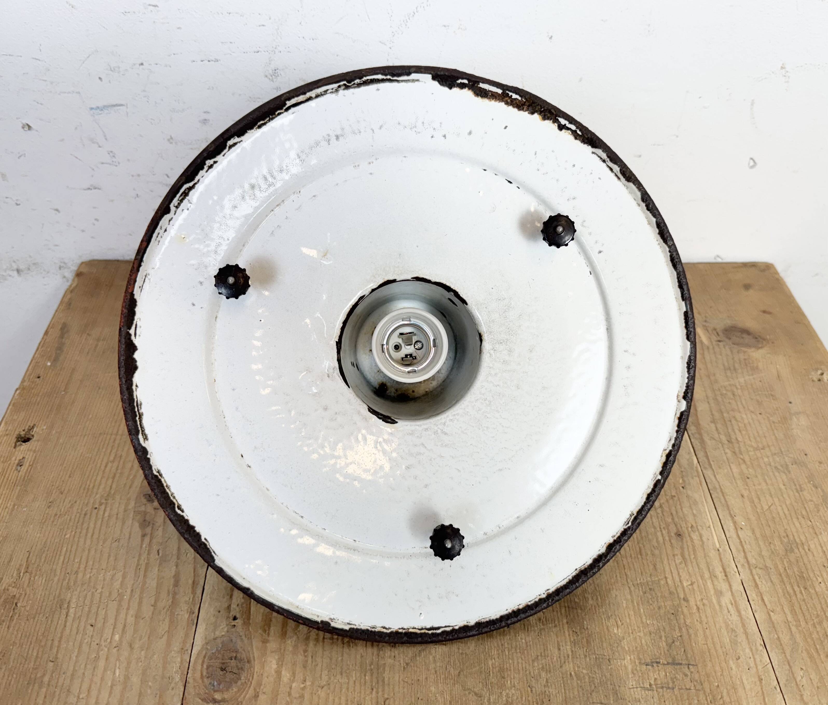 Industrial Green Enamel Cage Pendant Light, 1960s