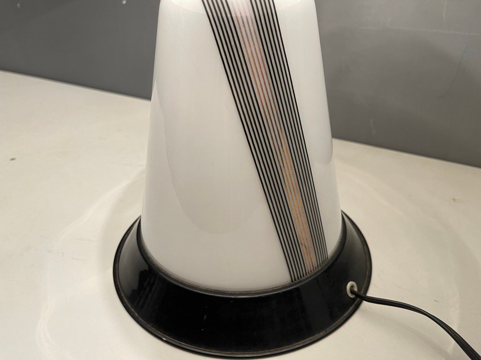 Black and White Table Lamp in Murano Glass, 1980s