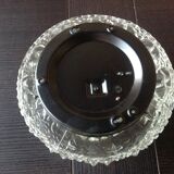 Structured glass round ceiling lamp vintage 60s-70s