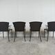 Vintage black leather dining chairs by Arrben, 1980s
