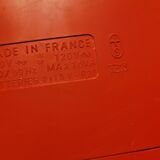 Vintage stereo electrophone record player Continental Edison red orange