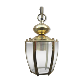 Suspension laiton et verre biseauté vintage
