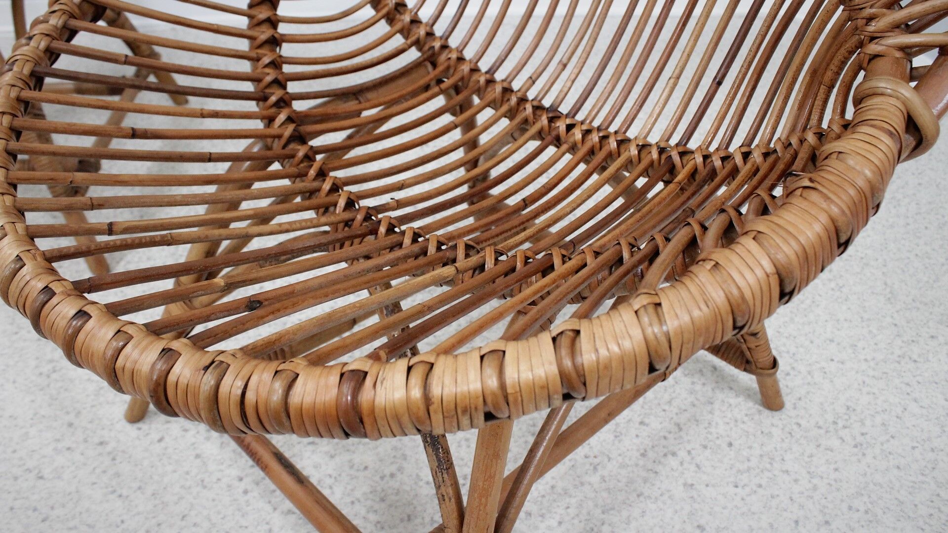 Mid century rattan shell-shaped chairs 1950s