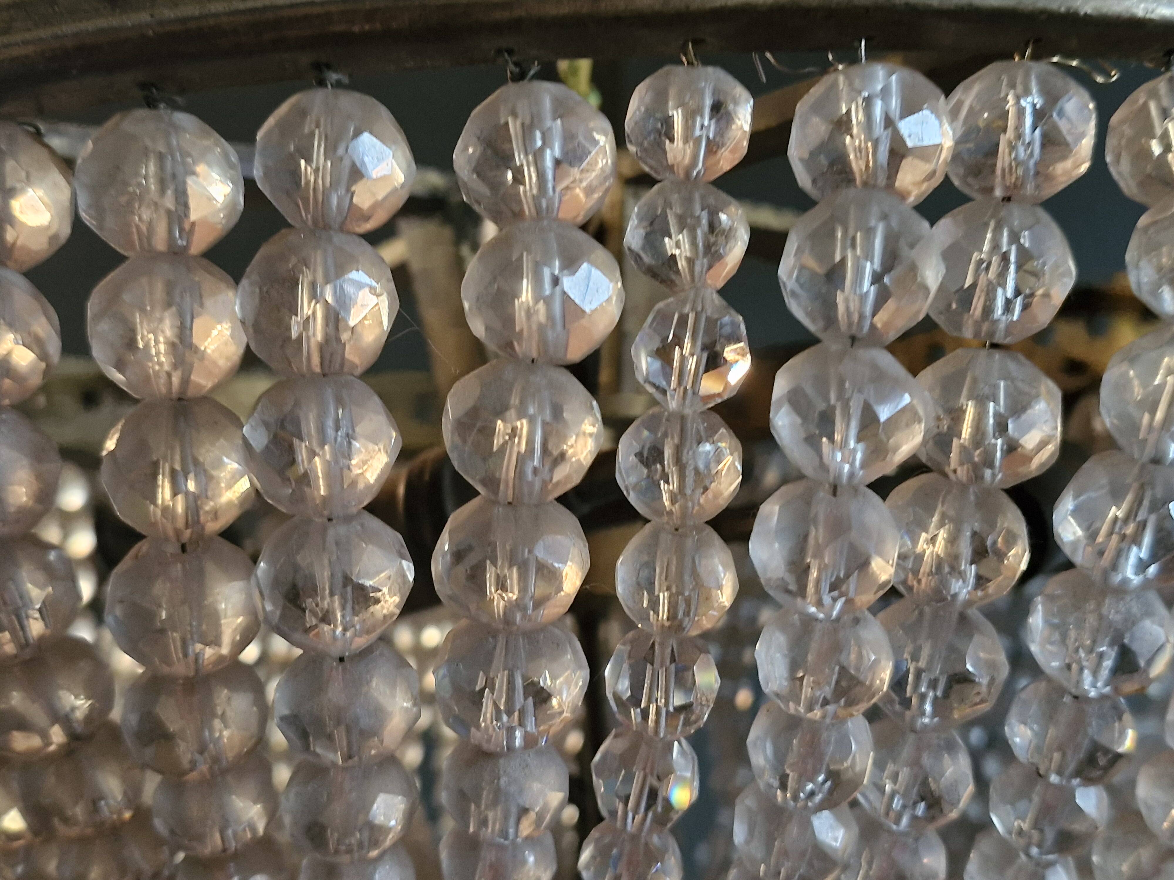 Large ceiling light Demi Montgolfière in bronze with 5 lights - 19th century period