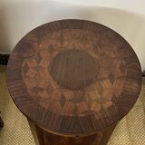 Pedestal table / Round seat in wood marquetry
