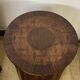 Pedestal table / Round seat in wood marquetry