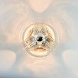 Space Age Glass Ceiling Light 'Wave' Model by by Koch & Lowy for P&P, 1970s