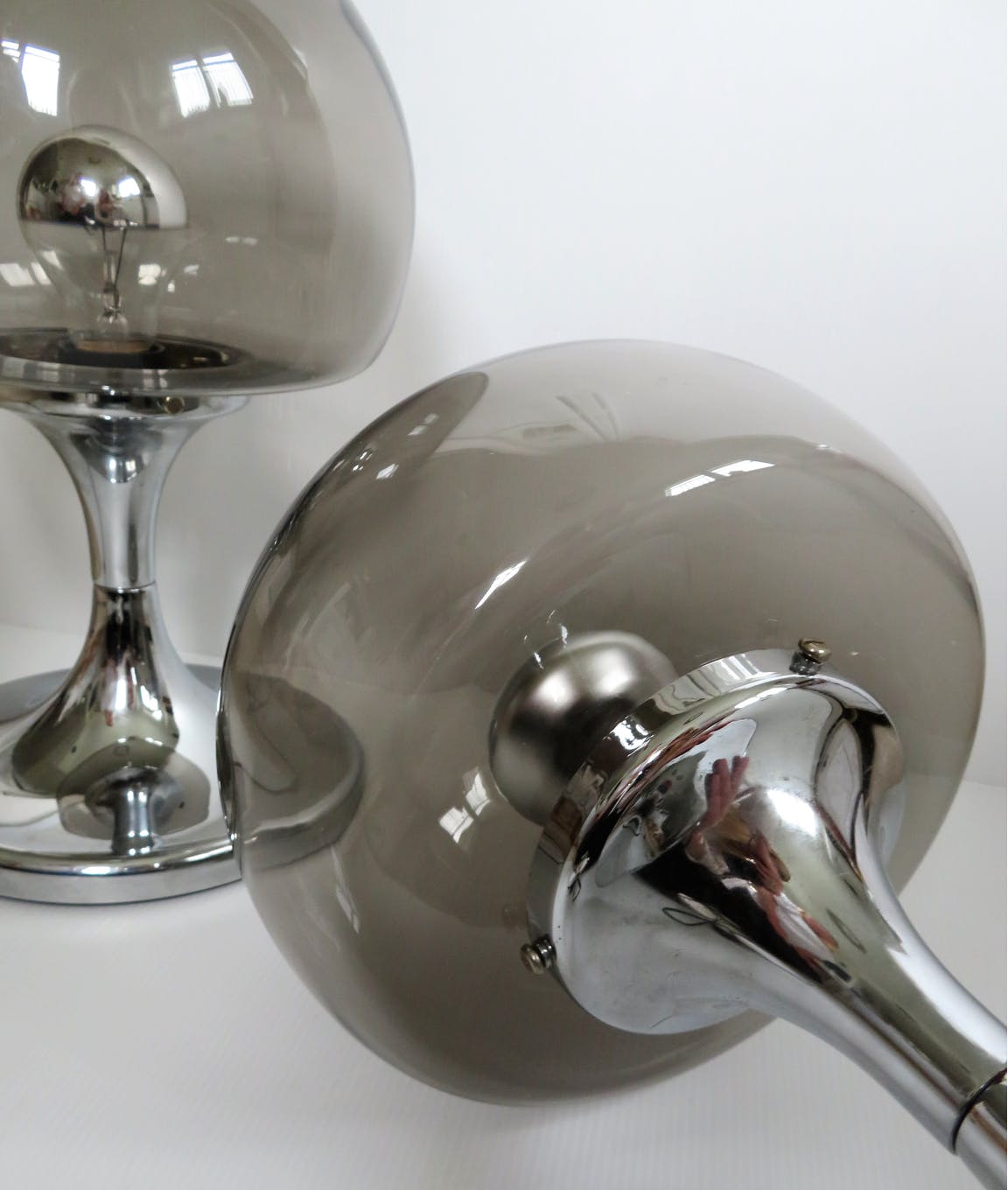 Pair of 70s mushroom lamps