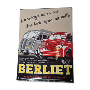 Plaque émaillée Berliet le spécialiste