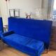 Blue velvet sofa Philippe Starck model Royalton