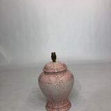 1980s Pink Ceramic Italian Table Lamp Marble Effect Vintage Urn Neo Classic