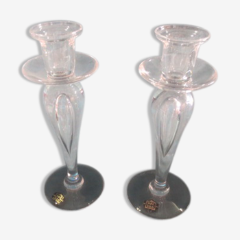 Pair of candlesticks in Saint Louis Crystal