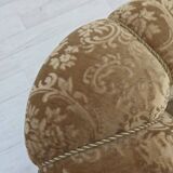 1960s, 3-seater Danish sofa, green furniture velour, ash wood legs.