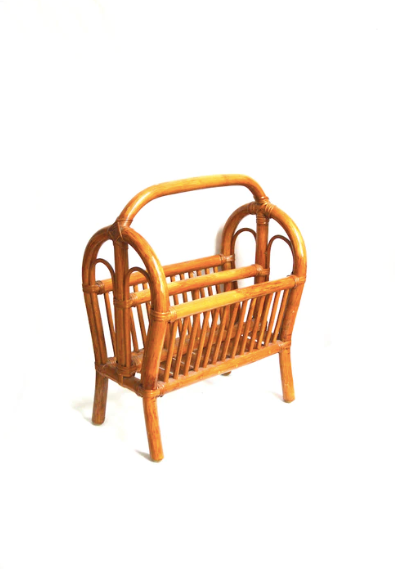 Rattan magazine holder