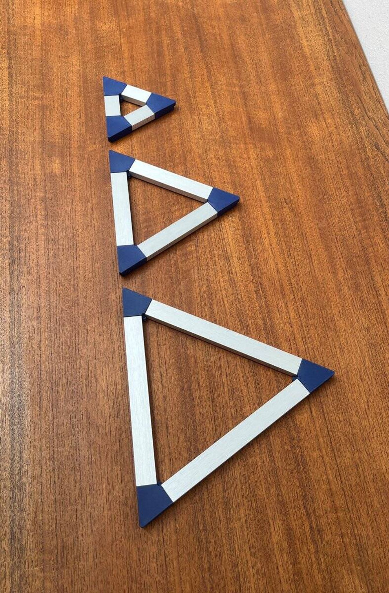 Postmodern triangular trivets by Jorgen Meldgaard for Menu, 1980s, set of 3.