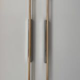 Pair of XL vintage wall lights, chrome metal and transparent ABS, Italy, 1980.