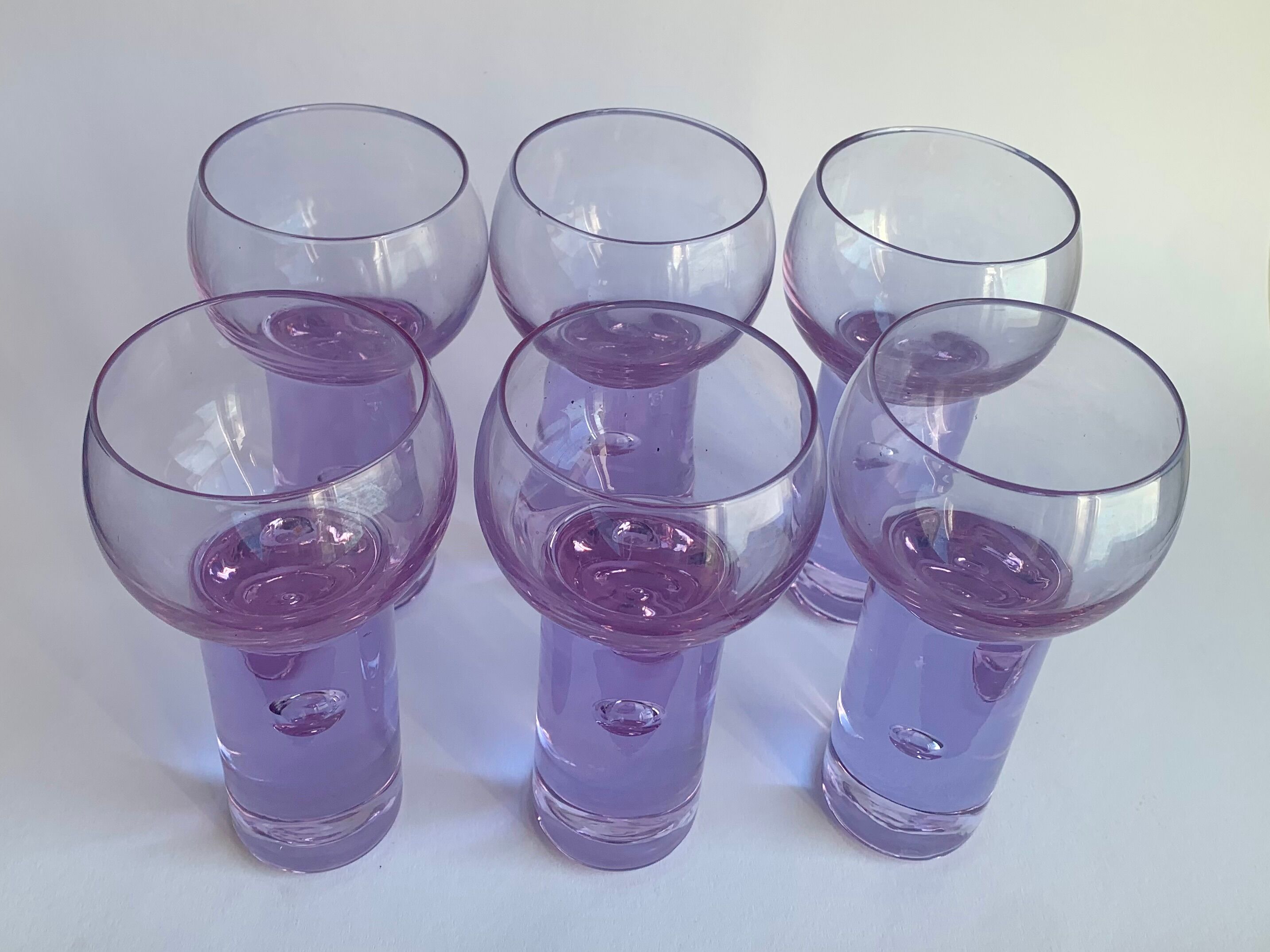 Ensemble de 6 verres Alexandrit conçus par Sergio Asti pour Arnolfo di Cambio.
