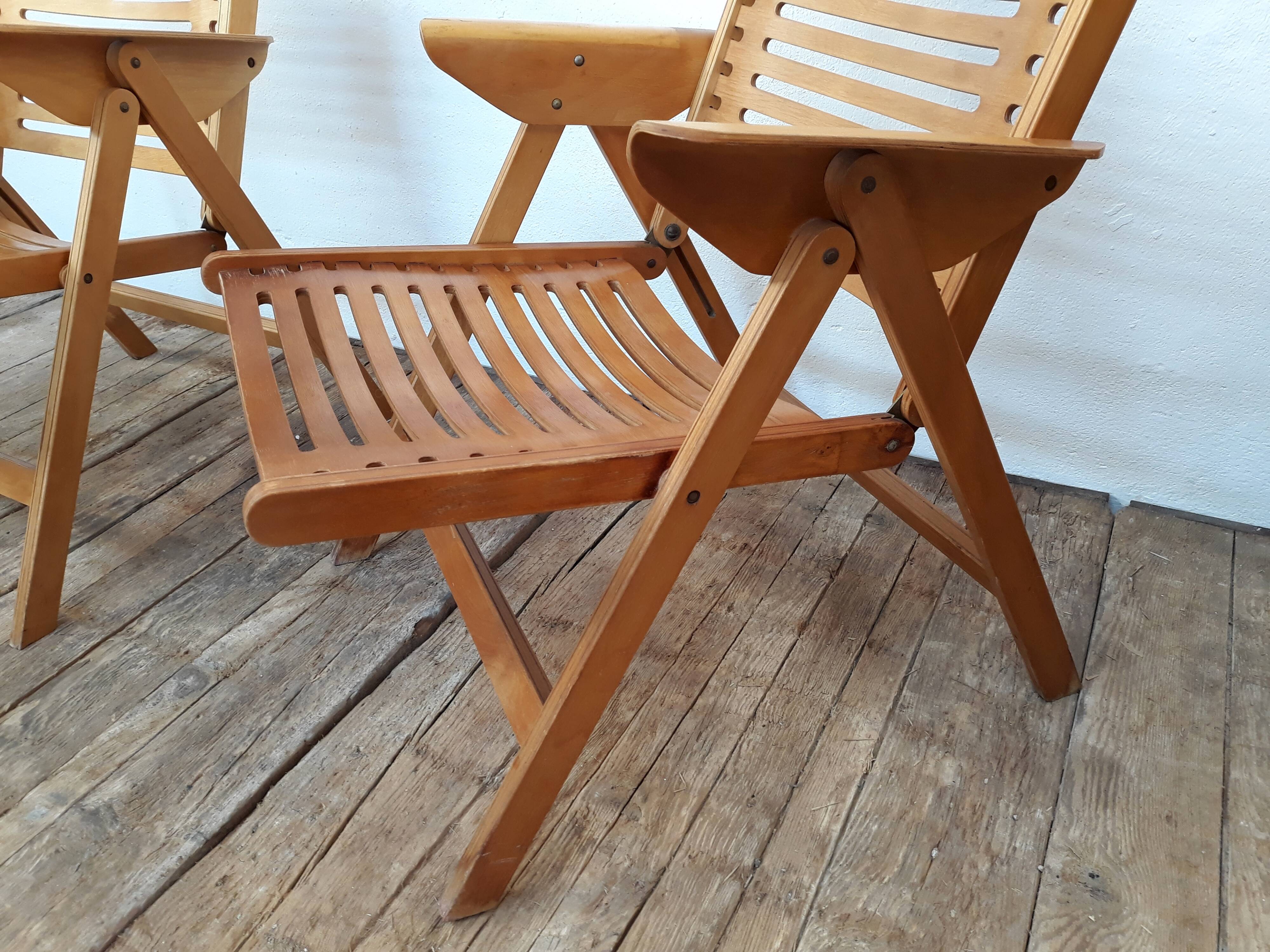 2 folding chairs vintage Rex lounge by Niko Kralj design