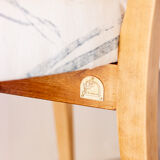 Pair of vintage chairs reupholstered with palm pattern fabric