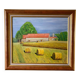 Oil painting "Harvest Time" in Dordogne, framed